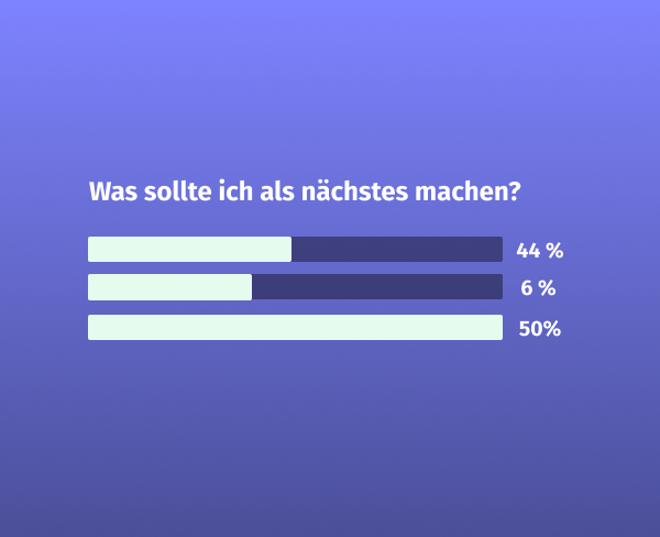 Drei unterschiedlich große Balken von einem Abstimmungsergebnis